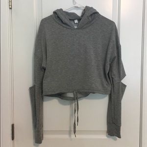 Grey cropped Hoodie